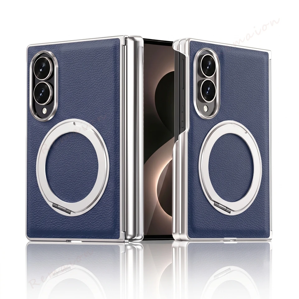 Leather 360° Stand Magnetic Phone Case with MagSafe - Shockproof Luxury Cover