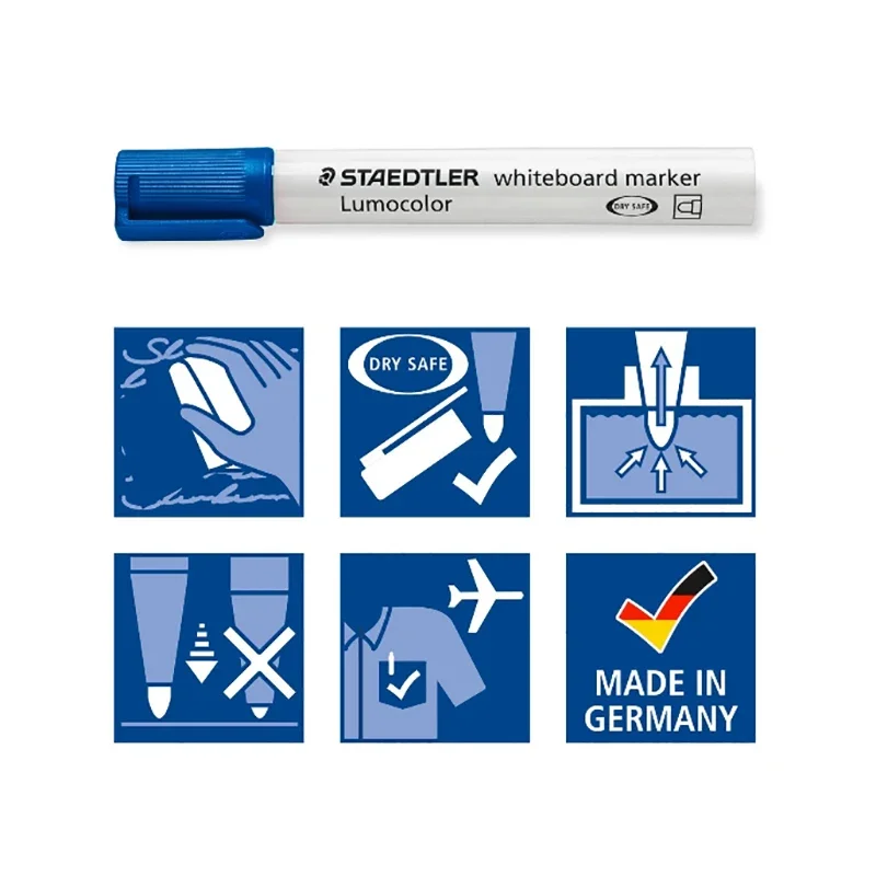 STAEDTLER 351 무취 화이트보드 마커 펜, 빠른 건조 리필 잉크, 교사 사무실 교실 미술 용품, 6 개