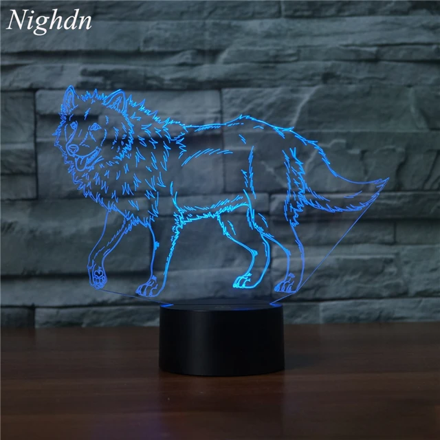 Katzen Lampe, Nachtlicht 3D Bild inkl. Farbwechsel mit