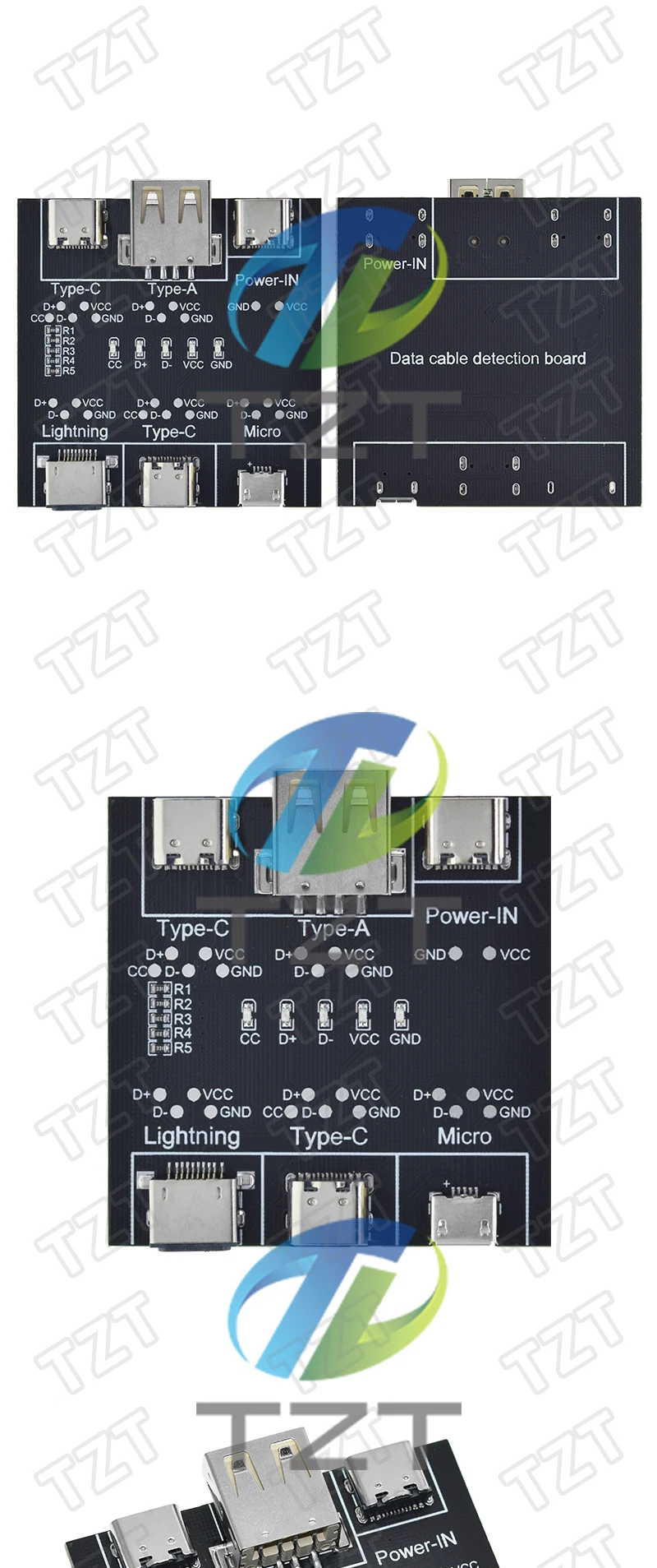 DT3 Datenkabel-Erkennungsplatine Typ C Micro USB C Kabeltester Kurzschluss Ein Aus Schaltdiagnosetool für iOS Android – Detail 5