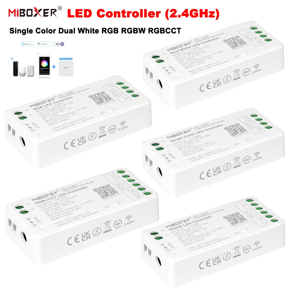 LED Controller Miboxer FUT035S FUT036S FUT037S FUT038S FUT039S 2.4GHz LED Controller Dimmer For Single/Dual color RGB RGBW RGB+CCT Strip Light