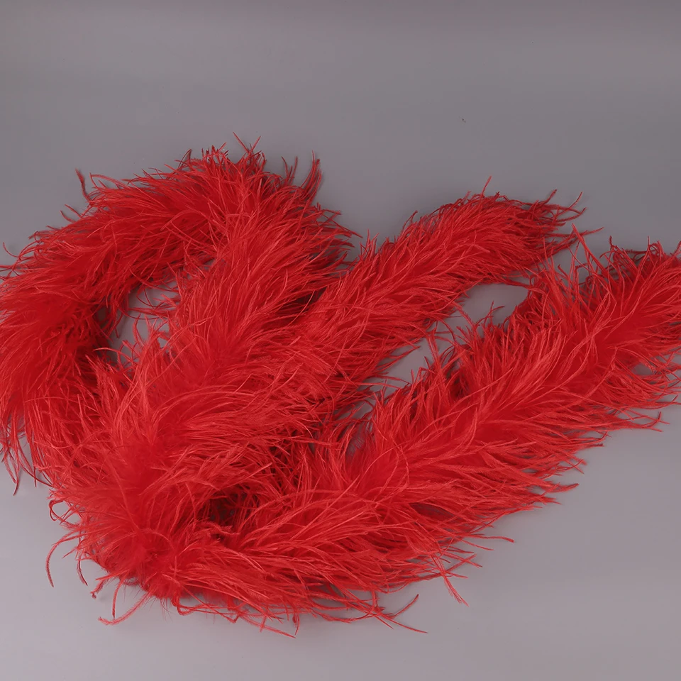 Feather Trim Ostrich Feathers Boa Shawl Wedding Dress Decor 2m Thick 6 Layers ostrich feathers