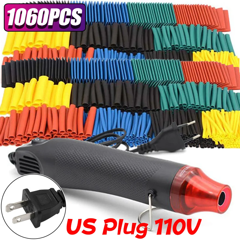 Comprehensive Heat Shrink Tubing Kit with Hot Air Gun - Versatile Cable Repair and Protection Solution (Variety of Sizes)