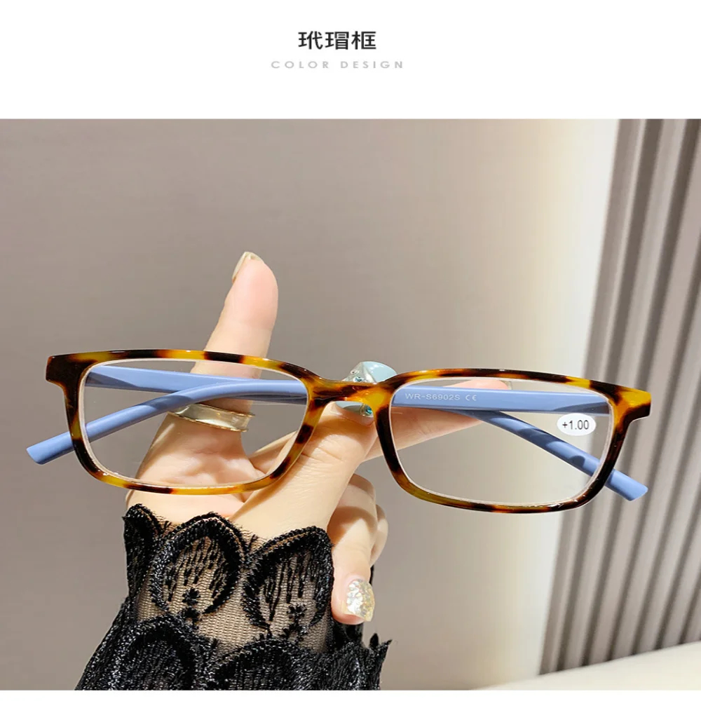 2025 Anti-Blaulicht-bunte Presbyopie-Brille, trendige Damen-Presbyopie-Brille für ältere Menschen, Persönlichkeit, Frühlingsbeinrahmen, Brille – Detail 9