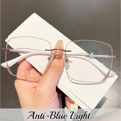 Fashion Diamond Cut Myopic Glasses Anti-Blue Light Eyewear Minus Diopter Glasses Men Women Ultra Light Unisex Near Sight Eyewear