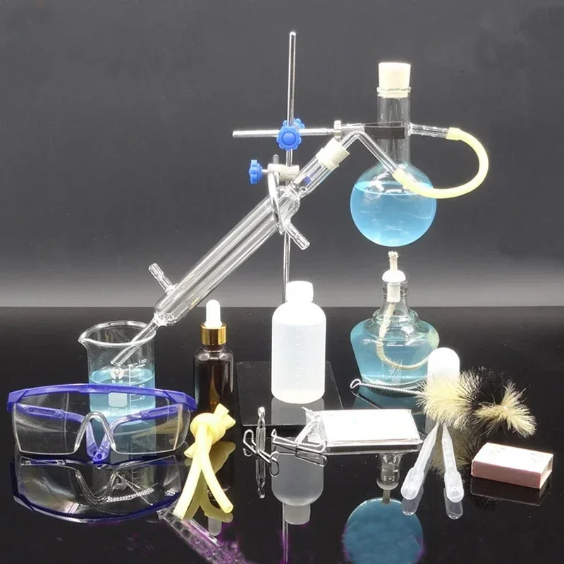 

Glass Apparatus Lab Oil Steam Equipment Hydrosol Essential Teaching Small Chemistry Size Distilling Distillation 150ml