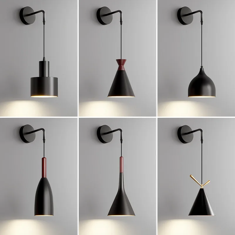 

Modern Loft Wall Light Fixture Aluminum Lampshade Nordic Wall Lamp Cover Guard Sconce BedsideLighting Fixture for Living Room