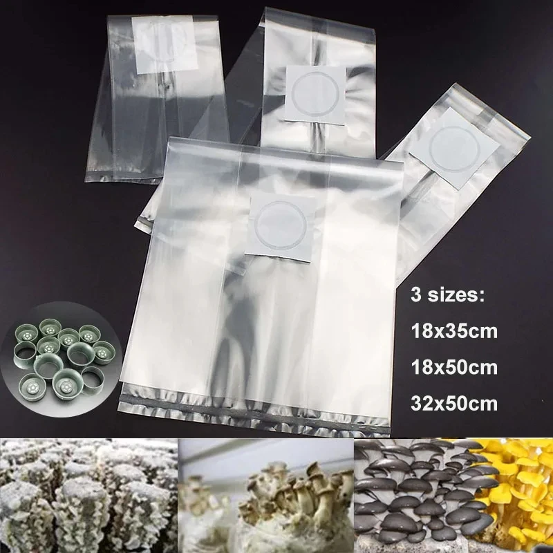 50/100PCS PP Pilz Spawn Wachsen Taschen Spawn Media Wachsen Substrat Hohe Temp Vor Versiegelbar Garten Liefert pflanzen Lüften Taschen
