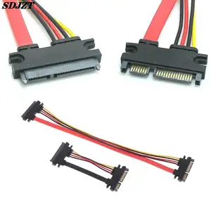 1pc Sata 22 Pin Male To Female Sata Extension Cable SATA 22 Pin Male To Female 7+15 Pin Sata Data Power Combo Cable Hard Disk
