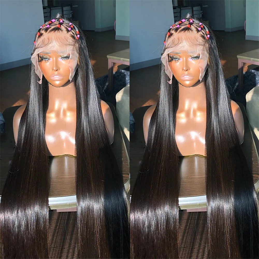 

Bone Straight Lace Front Brazilian Glueless 13x6 Hd Frontal Wig 30 34 Inch Straight Lace Front Human Hair Wig Pre Plucked