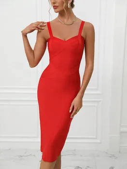 Bandage Dress Women Party Dress Bodycon Elegant Sexy Evening Birthday Club Outfits 3