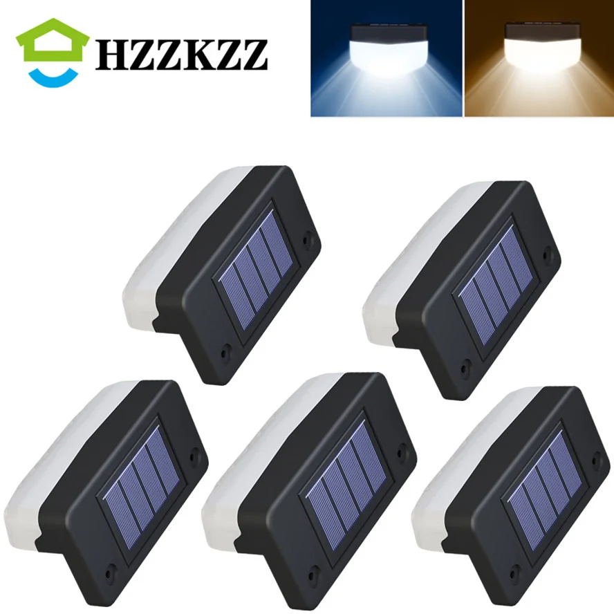 

HZZKZZ LED Solar Deck Lights Outdoor Step Waterproof Solar Lights for Railing Stairs Step Fence Yard Patio and Pathway