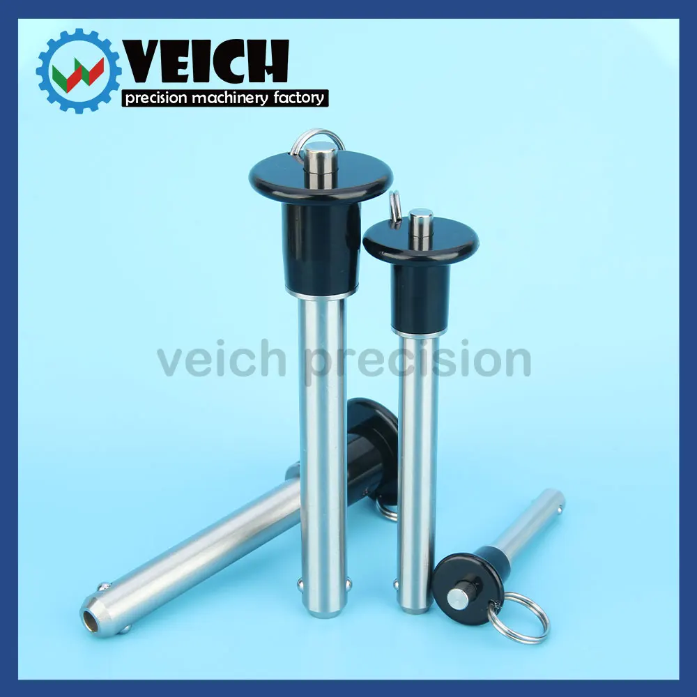 VCN011 퀵 릴리즈 핀 아연 합금 푸시 핸들 스테인리스 스틸 위치 지정 핀 볼 락 핀 (로프 포함)