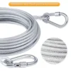 Double-headed Dog Tie Out Cable Leash ,raction rope with metal buckle steel wire anti-rust training collar,Outdoor Dogs Strap