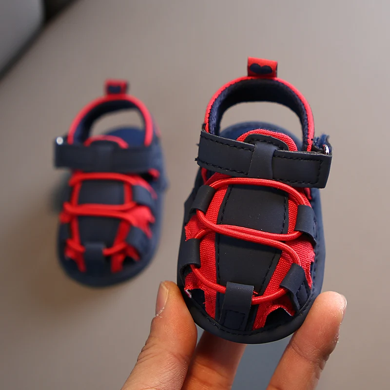 VALEN SINA Summer Kids Newborn Baby Boys Fashion Soft Crib Shoes First Walker Anti Slip Baotou Sandals
