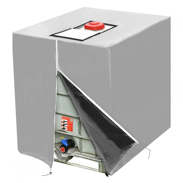 210D 1000 Liter Ibc Konténer Alumínium Fólia Vízálló Por Burkolat Eső Tartály Oxford Szövet Uv -Ellenálló Cipzáras - Image 5