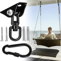 SUS304 Hammock Hanging Kit Hardware Heavy Duty 1200lbs Capacity Hanging Hooks Porch Yoga Swing Chair Ceiling Plate Black 1