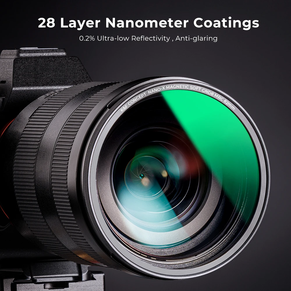 K&F Concept Magnetic Lens Filter Kit GND8 ND8 ND64 ND1000 Magnetic Adapter Ring 5 in 1 Quick Swap System Nano X Series 49mm-82mm 4