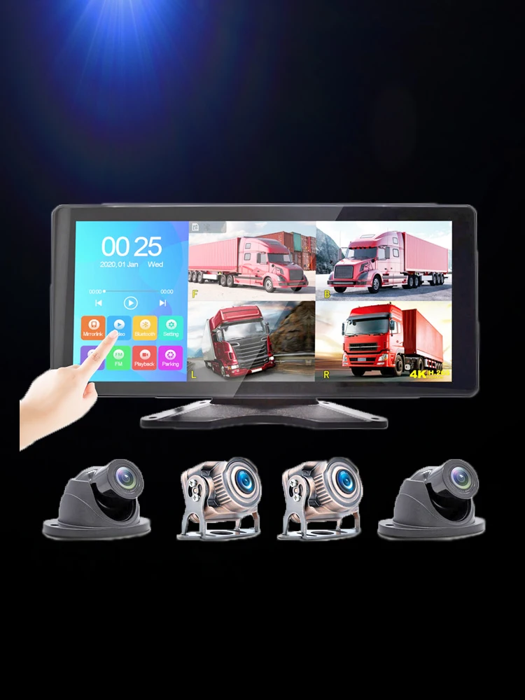 Digital Vehicle Driving Recorder Truck 4G Remote WiFi Networking Four-Way Panoramic Monitoring Black Box Camera