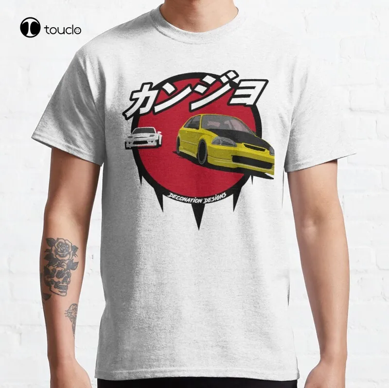 Jdm Kanjo Design Classic Cars Autoart Graphics Cargraphics Carart Rx7 Ek9 T-Shirt T-Shirt In Cotone
