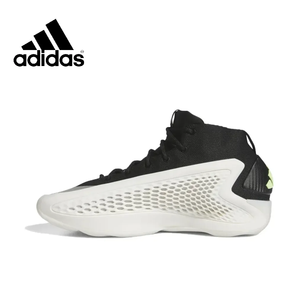 thumbnail image 1 of Zapatillas de baloncesto Adidas Original AE1 negras y grises de caña media con absorción de impactos y antideslizantes para hombre, 1 of 5