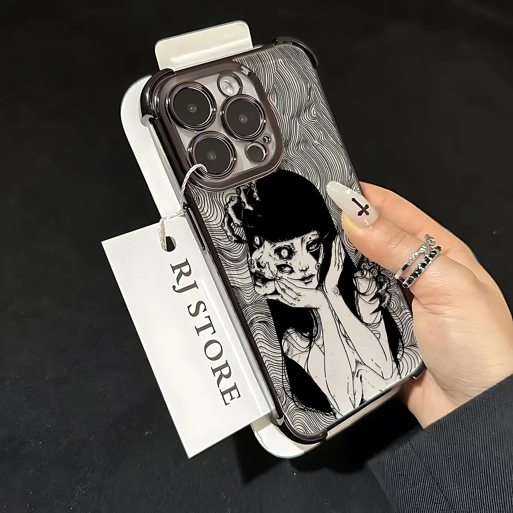 Junji Ito Horror Art Plating Case - Premium Anti-Fall Airbag Back Cover