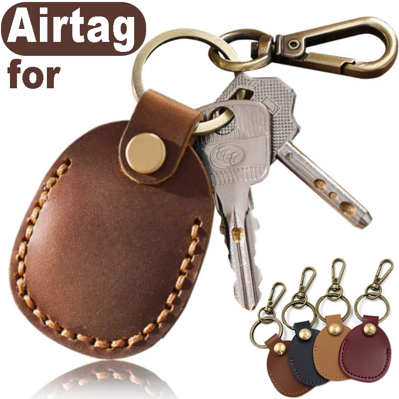 Premium Leather Keychain Holder - PU Leather Protective Case with Soft Coverage and Keyring