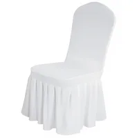 50/100pcs White Spandex Chair Cover Pleated skirt Seat Protector Covers Hotel Banquet Party Events Wedding Decoration 1