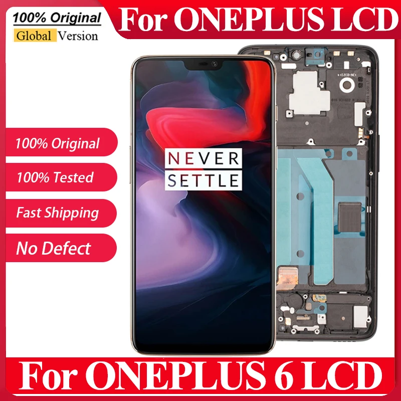 100 tested Original 6.28" Amoled display replacement for Oneplus 6 LCD