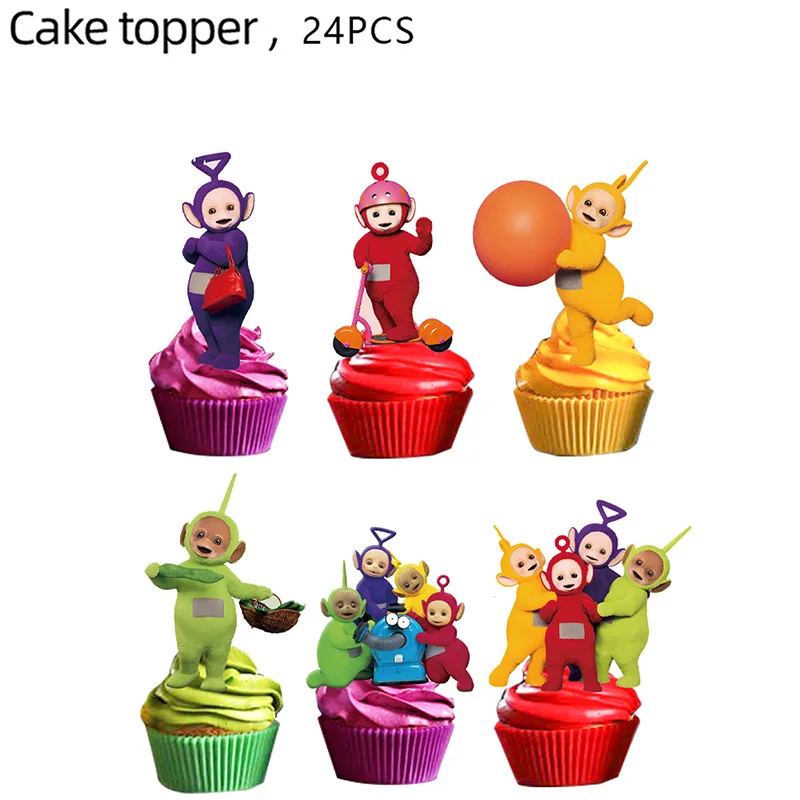 Teletu-bbies Party Supplies Baby Banner Cake Topper Disposable Tablecloth Balloon Kids Birthday Party Decoration Baby Shower birthday party supplies cake decoration toppers party supplies disposable tablecloth