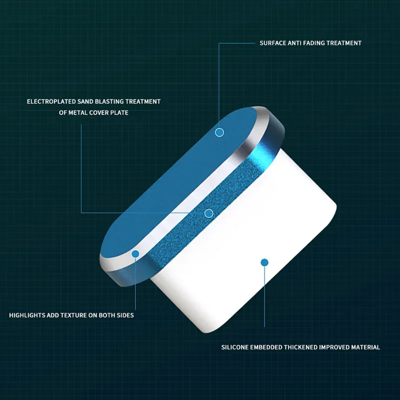 5/1 pz tipo C tappo antipolvere in metallo per Samsung Huawei Xiaomi Universal Type-C tappo di protezione della porta di ricarica tappo antipolvere antipolvere