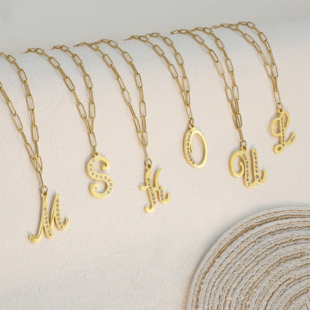 

New Arrival Stainless Steel Necklace 26 Letters Pendant for Women