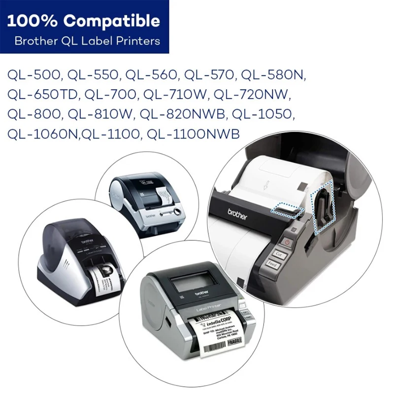 Printing Saver 10 Replacement Labels DK-11202 Address Labels Compatible With Brother P-Touch QL-1050 1060N 500 500BW 550 560 570 580N 650TD 710W 720NW 800 62mm X 100mm - View #2
