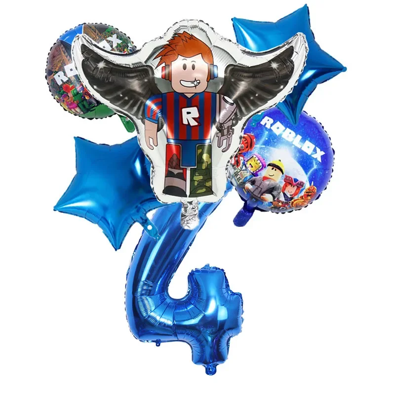 Roblox zestaw balonów z numerem dekoracja urodzinowa dla dzieci dostawa postaci z kreskówek balon aluminiowy zabawki prezenty dla dzieci