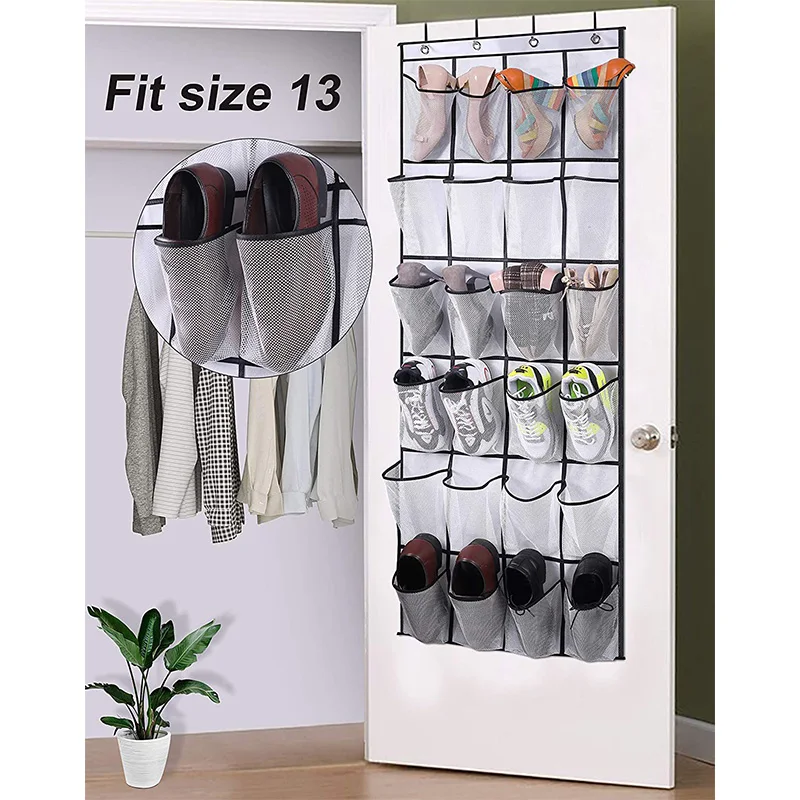 Hanging Closet Organizer, 10 Shelves Hanging Shoe Organizer for Closet  Breathable Poly Canvas for Shoes 87HA - AliExpress