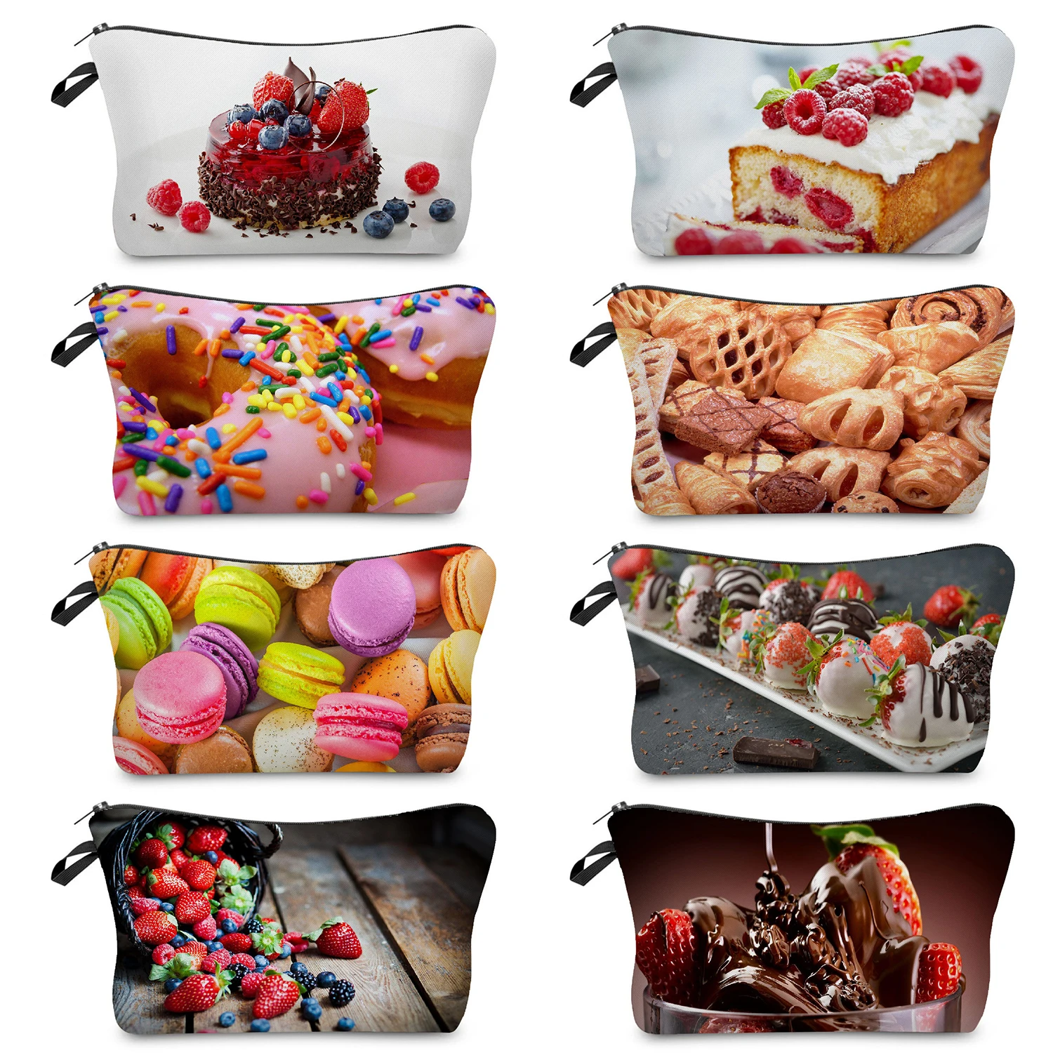 

Travel Organizer Cosmetic Bag Pastry Candy Printed Ladies Beach Toiletry Kit Outdoor Mini Women's Makeup Bag Casual