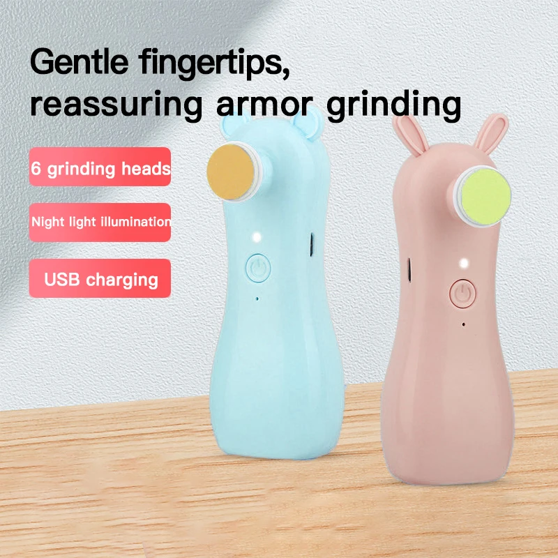 Rabbit Bear Rechargeable Newborn Anti-clamping Meat Nail Grinder Children's Electric Nail Clipper Set Baby Clippers Scissor