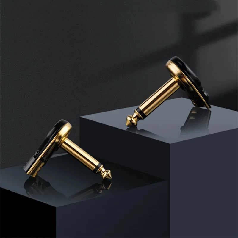 6.35mm 모노 플러그 스피커 90도 오디오 커넥터 6.5mm TS 잭 어댑터 (마이..
