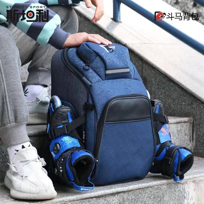 Large Capacity Waterproof Storage Bag for Adult Kids, Speed Roller, Inline Skates Helmet, Carry Case, Ice Skating Backpack, 48x3