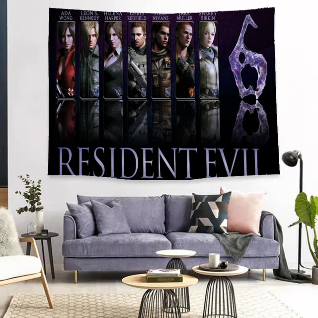 Resident Evil bricolage tapisserie murale suspendue Tarot Hippie tapis muraux dortoir décor à la maison 5