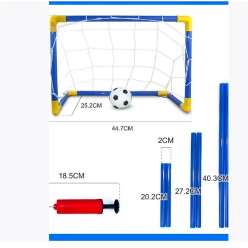 실내 미니 접이식 축구 축구 공 목표 포스트 그물 세트 펌프 어린이 스포츠 야외 홈 게임 장난감 어린이 생일 선물 플라스틱