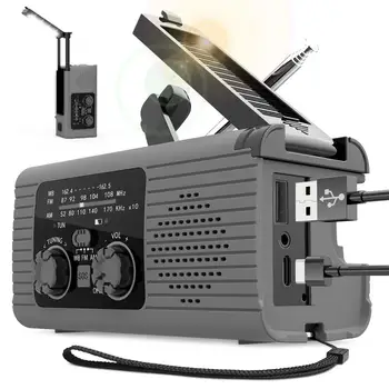 Emergency Hand Crank Rechargeable Radio with Power Bank for Cell Phone 1