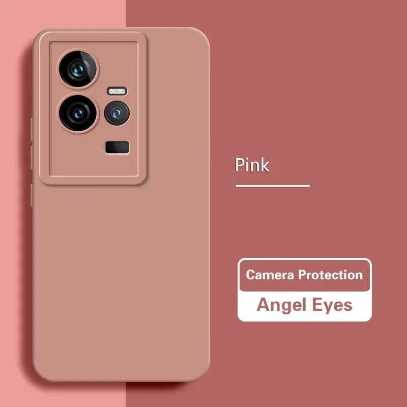 Luxury Dual Layer Soft Silicone Phone Case with Solid Lens Protection and Angel Eyes Design