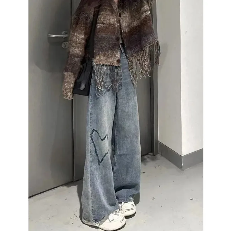 

Джинсы женские прямые с завышенной талией, Y2k, 2023