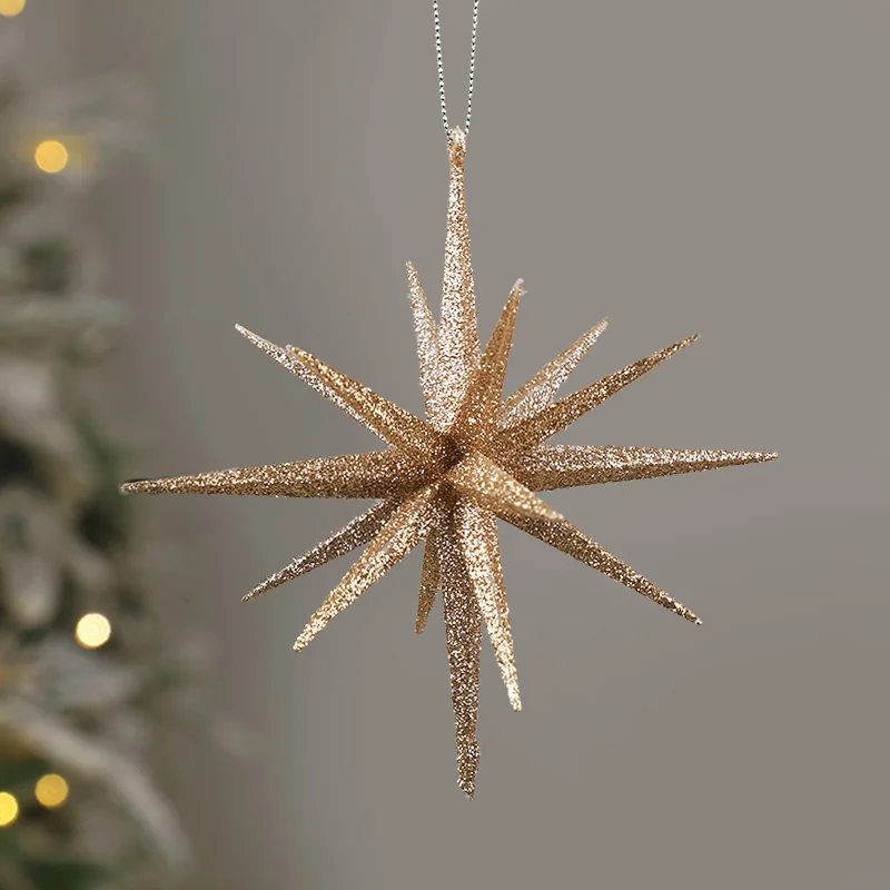 Christmas Exploding Star Hanging Ornament Glitter Star Xmas Tree Pendants 2025 Christmas Decoration For Home New Year Party Gift