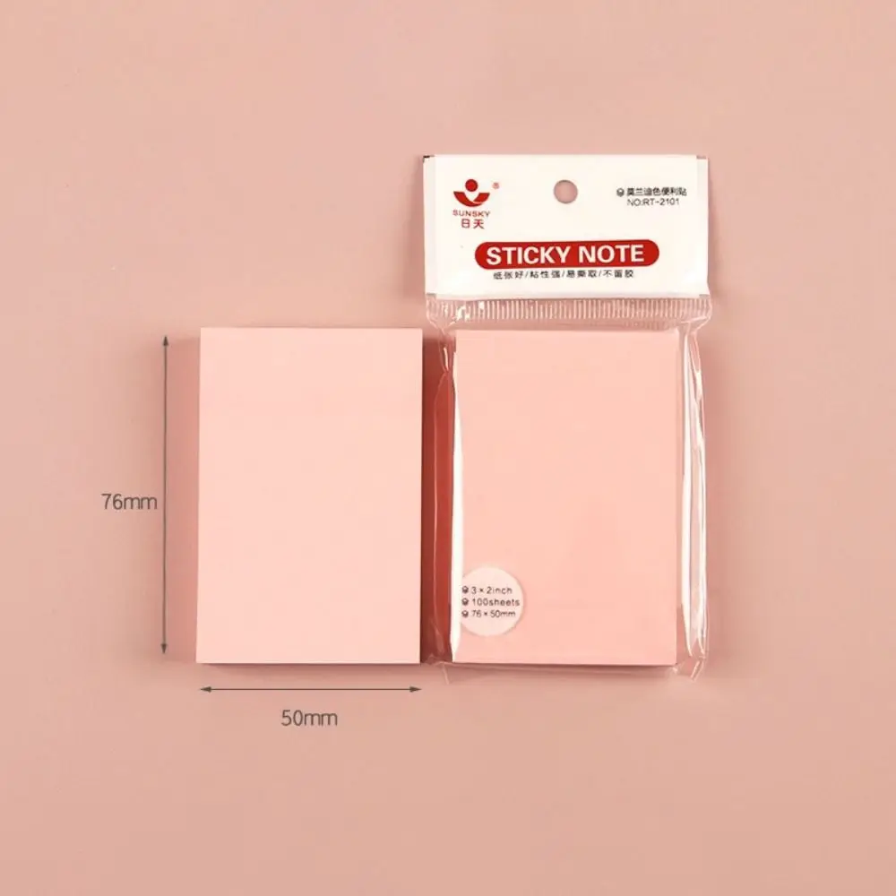 학생 스티커 메모장, 5 색 스티커 메모 패드, 메시지 메모, 귀여운 사각형, 캔디 컬러, 100 장