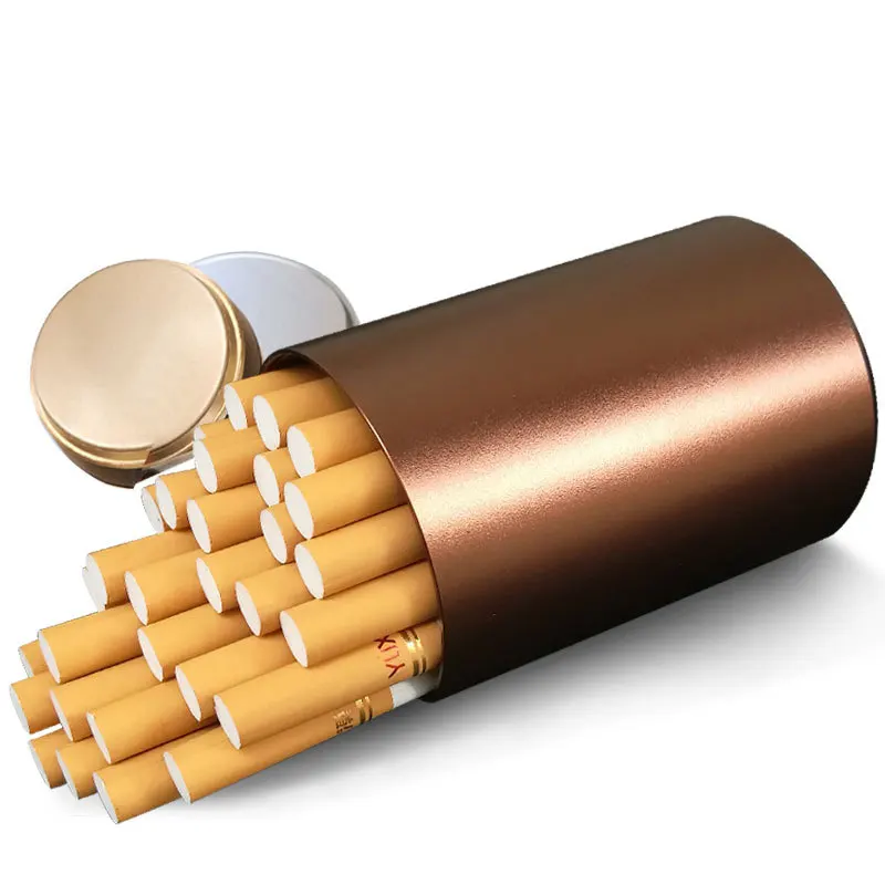 Aluminium Legierung Runde Tragbare Zigarette Box 30 Versiegelt