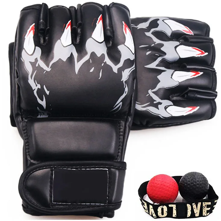 

1 Pair Boxing Gloves with Ball for Men Women Equipment Box Glove Only One Size Black Blue Drop Shipping