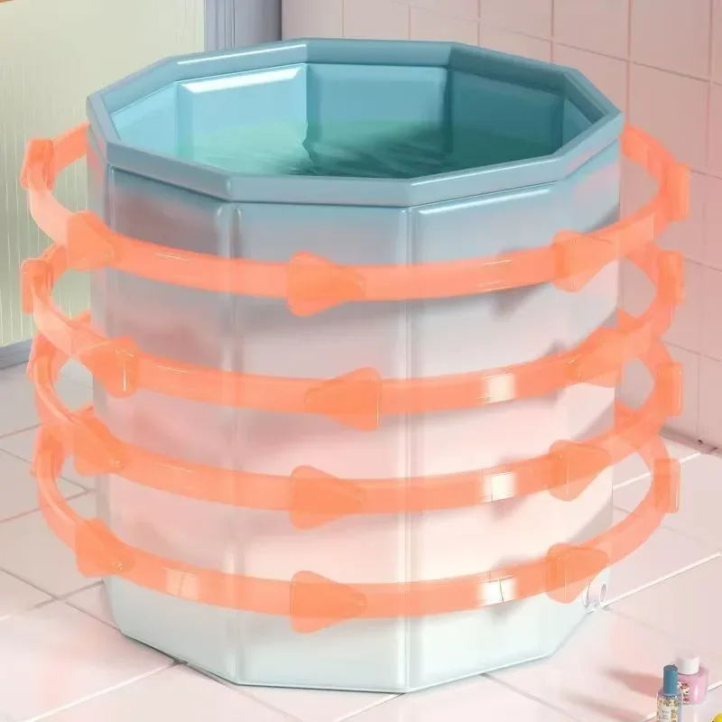 Adult Folding Tub Bucket Children Can Sit in Tub Swimming Bucket Adult Bathtub Full Body Bath Tub Foldable Storage Bath Bucket