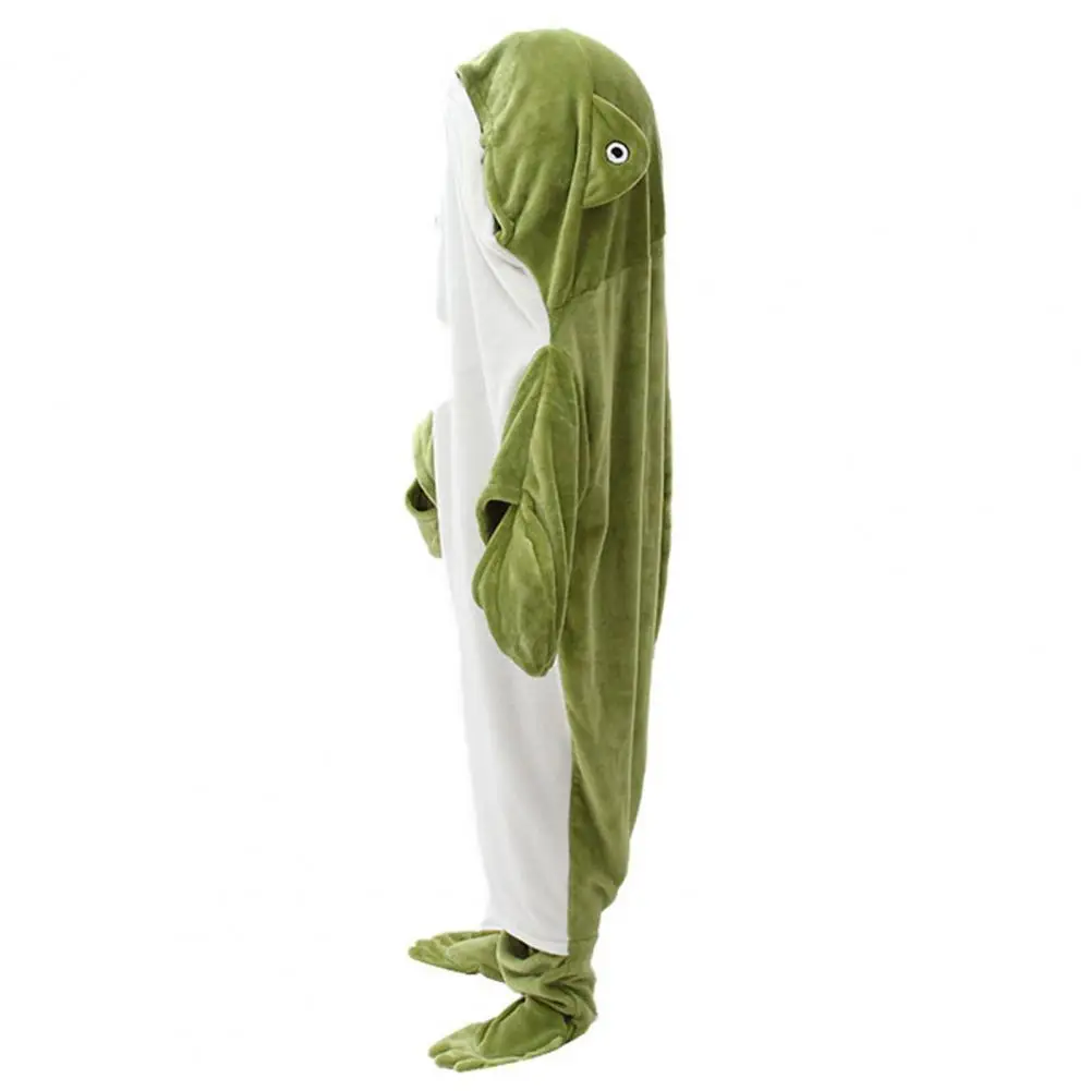 Flannel Sleeping Bag Softest Flannel Fabric Sleeping Bag Warm Cozy Cartoon Frog Hooded Blanket for Travel